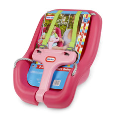 Little Tikes swing in use in backyard demonstrating comfort and outdoor play