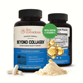 Live Conscious front packaging showing bottle, clear branding and collagen benefit