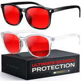 livho front view red lenses showing bold style and reduced glare
