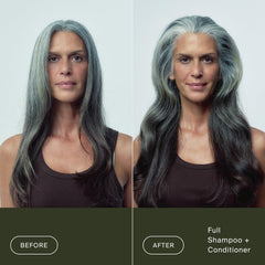 Living Proof conditioner creamy texture on hand, demonstrates rich lightweight slip