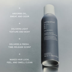 Living Proof spray action close-up demonstrating easy application benefit