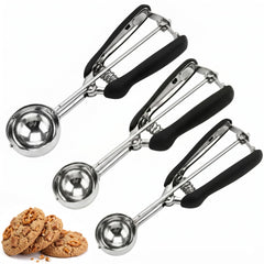 LLESCA front view showing all three scoops for uniform portions