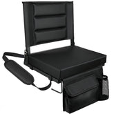 LLEVTIC front view of stadium seat showing padded back and cushion for comfort