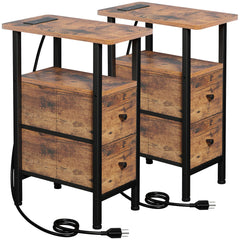 LOAKEKEL front view showing slim end table and storage benefits