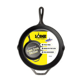 Lodge 12-inch skillet front view showing cooking surface and handles for durable performance