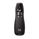 Logitech R400 front view showing controls and ergonomic shape for confident presentations