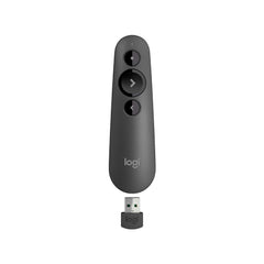 Logitech R500s front view showing buttons and ergonomic shape for comfortable control