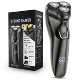 LONKEEN front view of shaver showing ergonomic matte black body and controls for easy handling