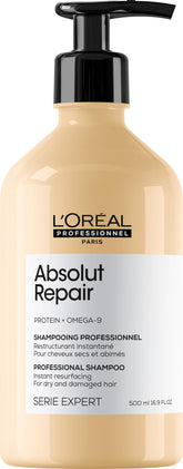 MATRIX front bottle of Absolut Repair Shampoo showing clean professional packaging and benefits