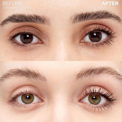 L'Oreal Paris swatch of mascara texture on skin, shows smooth, clump-free coverage benefit
