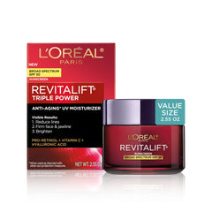 L'Oreal Paris front packaging showing jar and SPF benefit