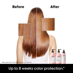 L'Oréal Professionnel Paris conditioner back label highlighting ingredients and usage benefits