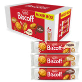 Lotus Biscoff front packaging showing variety pack and sharing label, invites sampling