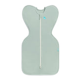 Love to Dream front view of olive Swaddle Up Lite showing snug shoulders and sleek silhouette for safe sleep