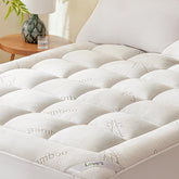 Love's cabin front view of twin topper showing smooth pillow-top comfort