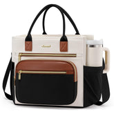 LOVEVOOK front view of lunch bag showing roomy exterior pockets and style benefit
