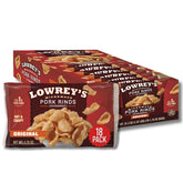 Lowrey's front packaging showing bacon curls and pack count for quick identification