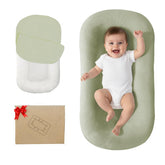 Lucakuins lounger front view showing soft cotton cover and supportive shape benefits comfort