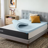 LUCID full-size topper front view showing plush comfort and fit