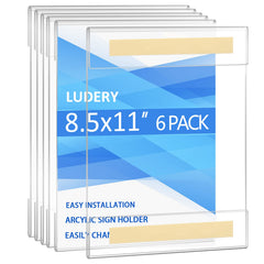 Ludery front view clear acrylic frame showing professional display benefit