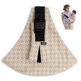 Lujifo houndstooth carrier front view showing clean silhouette and quick slip design