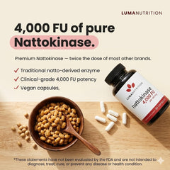 Luma Nutrition supplement label and facts emphasizing 4000 FU potency and transparency benefit