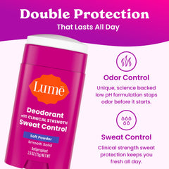 Lume being applied in hand demonstrating controlled, non-greasy finish