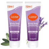 Lume front packaging showing Lavender Sage scent and tube benefits
