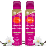 Lume front packaging showing Vanilla Bliss scent and two-pack benefit