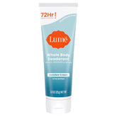 Lume whole body cream tube front view showing packaging and unscented benefit