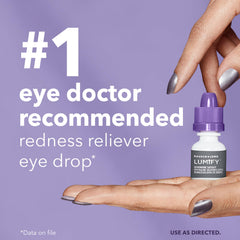LUMIFY close-up droplet ready to apply for quick redness relief