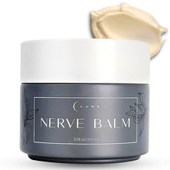 Lune nerve balm front packaging showing 3.4 oz tube and benefits