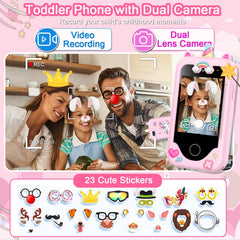 Luoba dual cameras detail showing front and rear lenses for photos and videos