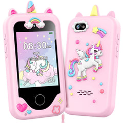 Luoba pink front view showing screen and buttons, engaging play-ready design