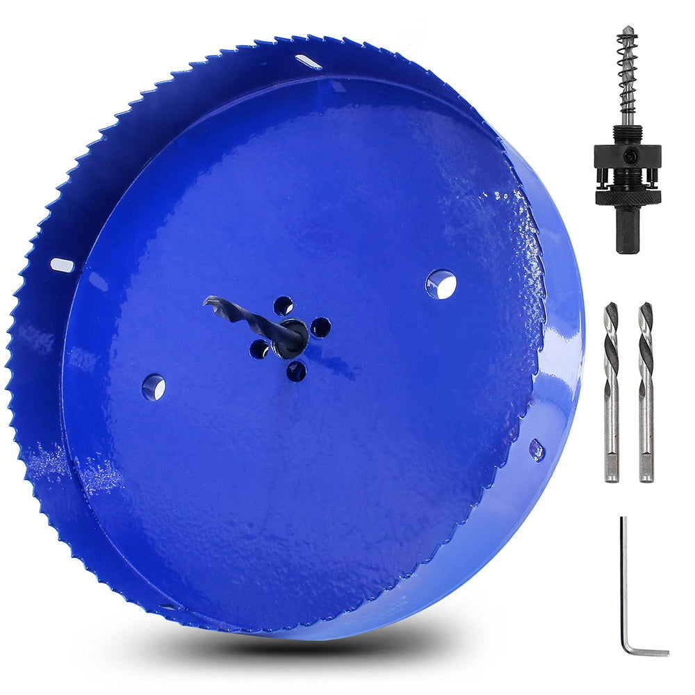Luomorgo front view of hole saw and arbor showing complete kit benefits