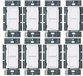 Lutron Caseta front panel white showing clean rocker design and brand for easy control