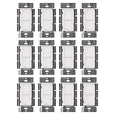 Lutron Caseta front switch in white showing clean wall finish and easy control