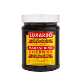 Luxardo front packaging 400g jar showing premium cherries and label benefit