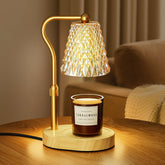 Luxmore front view lamp showing vintage silhouette and safe flameless warming benefit