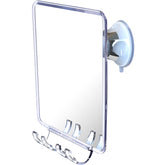 Luxo front view white clear mirror showing compact profile and clear reflection benefit