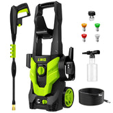 LWQ pressure washer front overview showing compact design and benefit portability