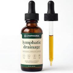 LYMPHORIA front label bottle showing clean formula and benefits