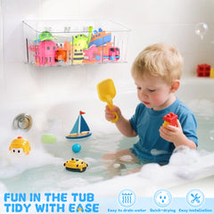 Lysam shown with child reaching toys to illustrate easy access and independent play