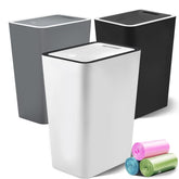 Lysam front view of lidded bin showing compact tidy design