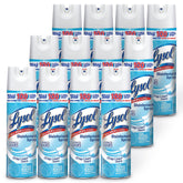 Lysol front can showing Crisp Linen scent and product benefits on label