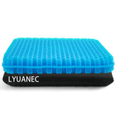 LYUANEC gel seat cushion front view showing full shape and extra thickness for support