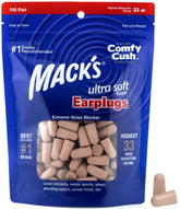 Mack's front packaging showing 100-pair bag and product name for convenience