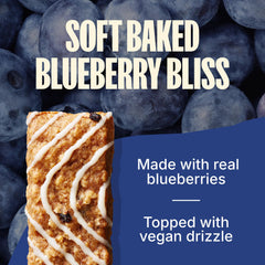 MadeGood blueberry bar close-up texture highlighting soft-baked oats