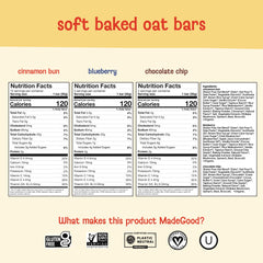 MadeGood chocolate chip bar close-up highlighting soft-baked texture benefit