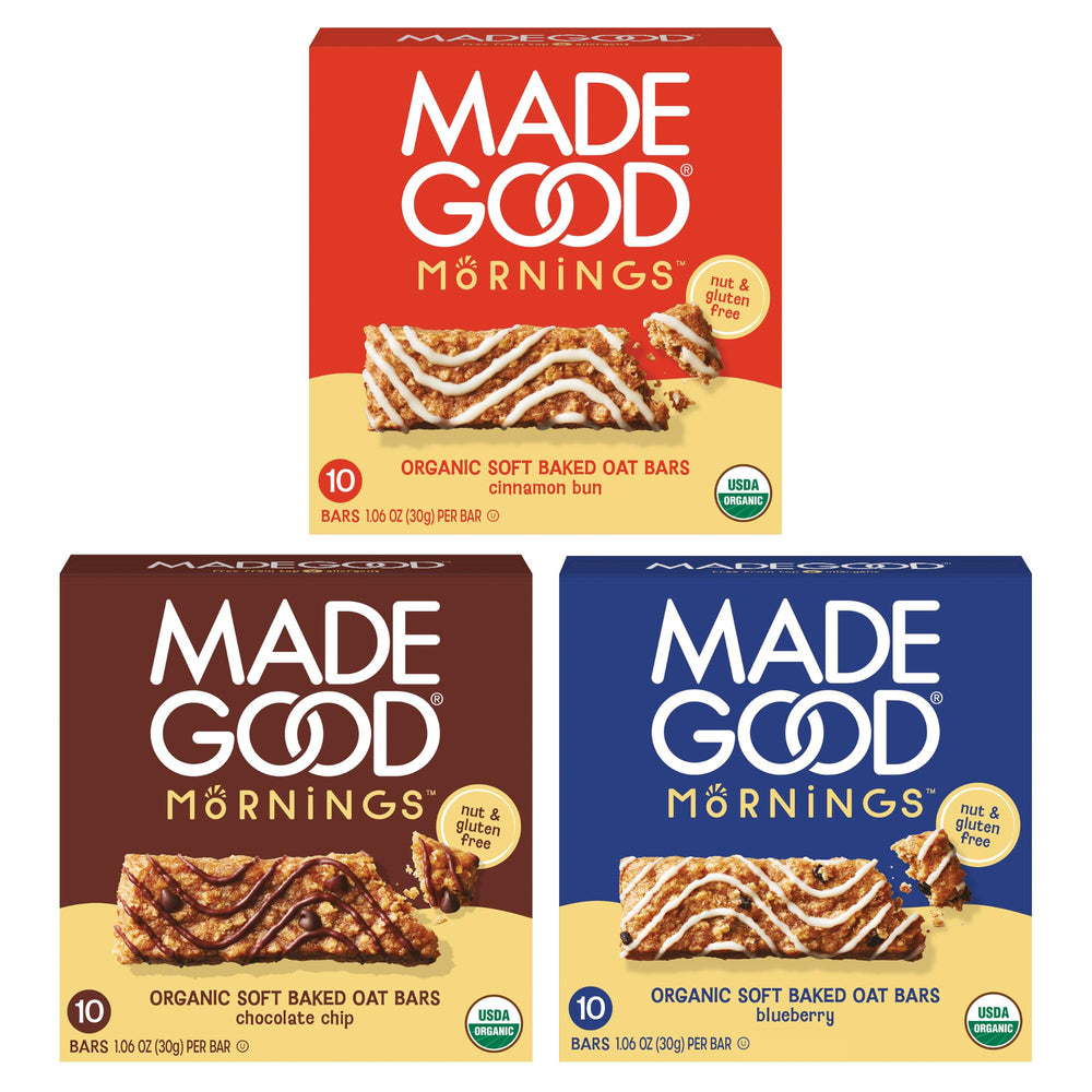 MadeGood front box image showing 30-count variety pack and convenience